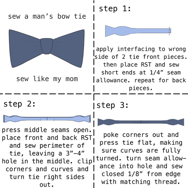 Men’s Bow Tie Tutorial Sew Like My Mom