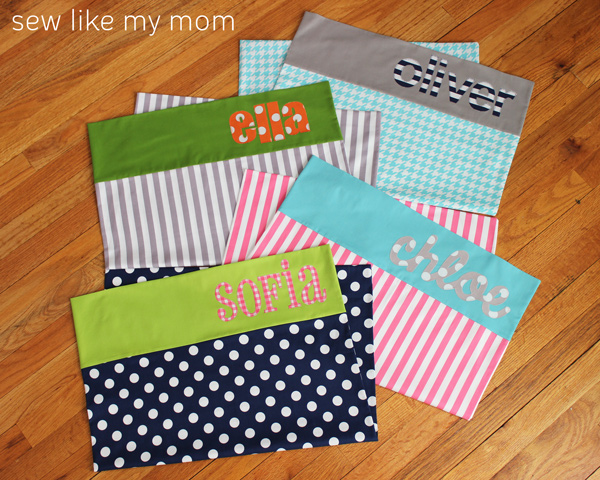 Sew Like My Mom | Applique Pillowcases